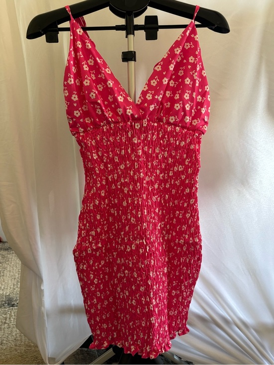 chic Dresses & Skirts - Chicme,  Pink and White Floral Smocked Mini Dress
